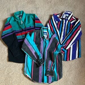 3 boys Wrangler shirts, size 10, 30 years old